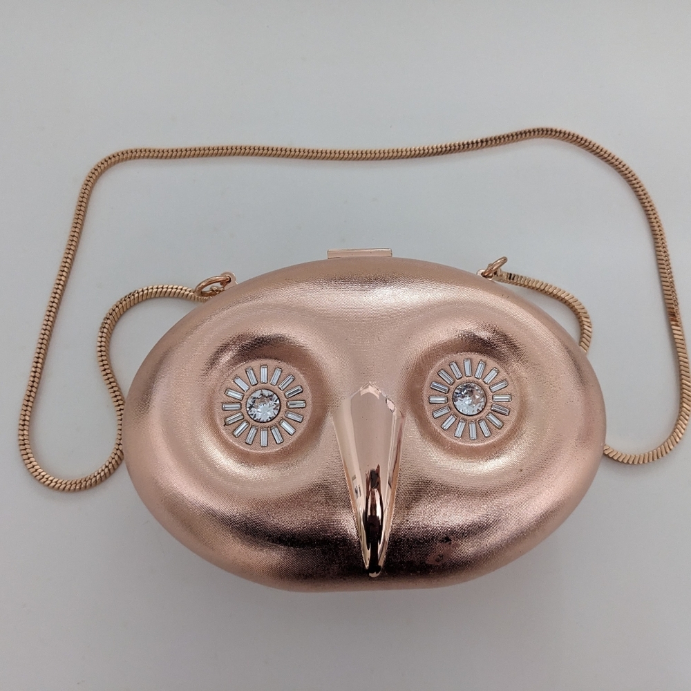 Kate Spade New York Blaze A Trail Gold Owl Clutch Crossbody Bag